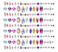 CHILDWEET Accessoires Brillants Forme Diamant Flatback Acrylique 300pcs pour Fêtes Couleur Aléatoire pour Manucure et Décoration pour et Lunettes en Acrylique