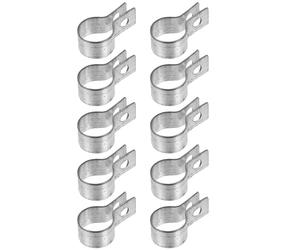 CHILDWEET Acier Inoxydable Collier de Serrage 10 Pièces | Bandes de Tension Galvanisées, Usage Extérieur, pour Poteaux D’angle et Barres de Tension, Argenté