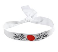 CHILDWEET Bandeau Japonerie de Compétition Samouraï Dragon Blanc en Coton, Confortable et Ajustable, pour Entraînement Karaté, Cosplay et Événements Festifs Homme