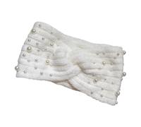 CHILDWEET Bandeau Tricoté en Flanelle pour Femme, Élastique et Chaud, Décoration Capillaire Élégante pour Ski et Patinage sur Glace, Couleur Blanc
