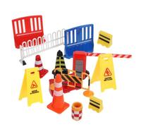 CHILDWEET Barrières de sécurité routière de Jouets, modèles de barrières de Circulation, Panneaux de signalisation routière pour Jeux de Simulation, 1 Ensemble de 13 pièces, Plastique,