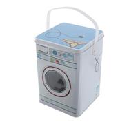 CHILDWEET Boîte à Dosettes de Lessive en Métal avec Couvercle et Poignée, Forme Machine à Laver Créative, Grosse Capacité et Étanche pour Buanderie