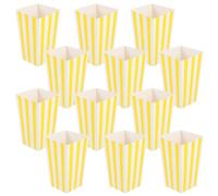 CHILDWEET Boîtes à Pop Corn Papier Jaune Lot de 12 pour Magasins de Snacks, Contenants Frais pour Popcorn et Biscuits
