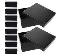 CHILDWEET Boîtes Décoratives en Papier Noir Épaisses, Forme Carrée, Lot de 10 Pièces, Réutilisables et Élégantes pour Présents de Noël ou Propositions de Demoiselle D'honneur