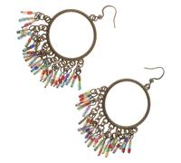 CHILDWEET Boucles d'oreilles ethniques pendantes à perles dégradées, alliage, vert, style exotique pour femmes, parfaites pour tenue de banquet