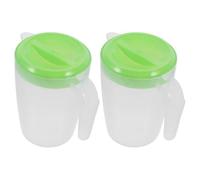 CHILDWEET Broc à Eau en Plastique 1l, Lot de 2 Pièces, Robuste et Polyvalent, Pichet à Boissons pour Hôtels et Restaurants avec Couvercle Pratique Réutilisable
