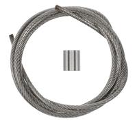 CHILDWEET Câble Métallique de Basket-Ball Argenté en Acier Fixation Facile, Corde de Remplacement pour Filets de Panier de Basket Intérieur et Extérieur, 1 Set