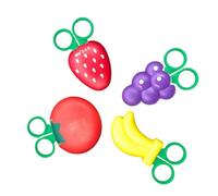 CHILDWEET Ciseaux de Sécurité pour Garçon et Filles 4pcs en Acier Inoxydable Forme Fruits Poignée Ergonomique pour Fournitures Scolaires Créatives