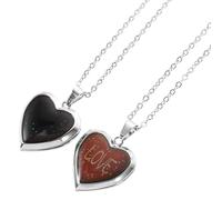 CHILDWEET Collier Pendentif Cœur Changeant de Couleur pour Femmes en Acier Inoxydable, Détecteur de Température, Élégant et Simple, pour Anniversaires et Couleur Aléatoire Plusieurs styles