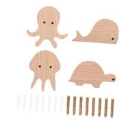 CHILDWEET Crochets Muraux Chêne Massif Forme Animaux Patères Murales pour Vêtements et Accessoires Décoratif et Pratique pour Chambre Garçon Fille