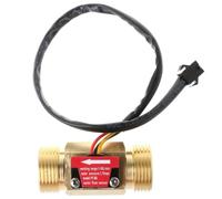 CHILDWEET Débitmètre à Effet Hall Turbine en Métal Or avec Détection de Température Facile à Installer pour Purificateur D'eau et Distributeur D'eau