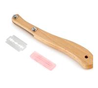 CHILDWEET Ensemble de 2 Trancheuses Acier Inoxydable avec Manche en Bois Incurvé, Lames Amovibles et Coffret de Rangement Sécurisé pour Pâtisserie et Boulangerie