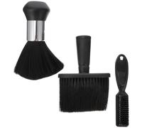 CHILDWEET Ensemble de 3 Brosses à Cheveux de Coiffeur en Plastique Noir pour Salon et Barber Shop, Confortable Balayer les Cheveux Cassés