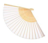 CHILDWEET Éventail Pliant Chinois Léger et Décoratif en Bambou et Tissu Blanc Accessoire Élégant pour Rester au Frais par Temps Chaud pour Mariages et Fêtes