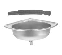 CHILDWEET Évier D’Angle Triangulaire en Acier Inoxydable pour Camping-Car Lavabo Ultra-Compact Cuve Petit Évier Encastré Multifonction Cuisine et Salle de Bain Facile à Installer Design