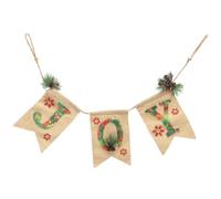 CHILDWEET Guirlande de Noël en Lin avec Lumière, Bannière Décorative Créative pour Porte, Décoration de Fête Facile à Transporter, pour Intérieur et Extérieur