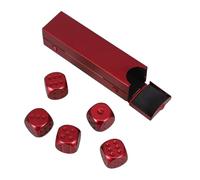 CHILDWEET Jeu de Dés en Alliage D'aluminium Rouge à 6 Faces avec Bords Arrondis, Boîte Rectangulaire Dédiée, Solide et Facile à Apprendre, pour Fêtes et Soirées Entre Amis