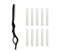 CHILDWEET Kit de Coupe de Cheveux à Domicile avec Rasoir Effileur en Acier Inoxydable Noir, 11 Pièces pour Précision et Surface Lisse, Salon ou Usage Personnel