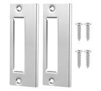CHILDWEET Kit de Renforcement de Porte D'entrée Installation Facile 2pcs en Acier Inoxydable Argenté, Plaques de Recouvrement Robustes Vis pour Usage Résidentiel et Cadres Commerciaux