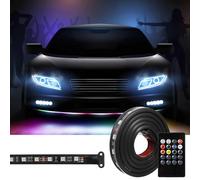 CHILDWEET Kit D'éclairage LED Multicolore pour Voiture, 7 Couleurs, Bande Lumineuse Étanche sous Caisse, Contrôle Télécommande, Éclairage D'ambiance Extérieur Auto, Installation Facile