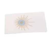 CHILDWEET Linceul D'autel Blanc Brodé pour Liturgie de Communion - Tissu de Cérémonie Sacrementelle en Coton avec Coutures Renforcées - Napperon Liturgique Solide et Facile à Nettoyer
