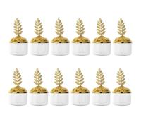 CHILDWEET Lot de 12 Boîtes de Bonbons en Plastique Or Base Stable et Surface Lisse, Coffrets Mariage de Feuille pour Emballage Présent Festif