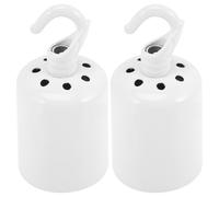 CHILDWEET Lot de 2 Douilles D'ampoule E27 en Céramique Résistante Haute Température avec Crochet Intégré Blanc, Prise de Lumière Suspendre, Remplacement de Douille, Compatible Lampes