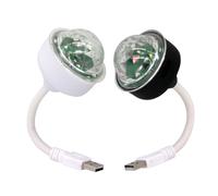 CHILDWEET Lot de 2 Lampes Disco LED USB Portables Noires et Blanches, Lumière Disco à Changement de Couleur Rgb, Mini Boule Rotative 5v pour Éclairage Intérieur Voiture, Fête et Ambiance