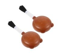 CHILDWEET Lot De 2 Souffleurs d'air Brosse à Poils Souples, Pompe à Air Compacte en Plastique Brun pour Nettoyage Lentilles Appareil Photo Et Poussière Électronique