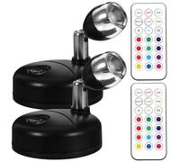 CHILDWEET Lot de 2 Spots Lumineux Noirs Télécommande Infrarouge 4-6m, Veilleuse LED Ambiance 13 Couleurs, Design Moderne en PC et Abs, pour Bureau et Vacances