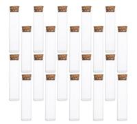 CHILDWEET Lot de 20 Bouteilles en Verre avec Bouchon de Liège, Capacité 60ml, Étanches et Transparentes Allumettes, pour Décoration ou Rangement