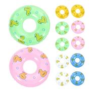 CHILDWEET Lot de 20 Petites Bouées de Natation Miniatures en PVC, Décorations Colorées, Accessoires Photo et Décor pour Maison de Poupée, Ornements pour Fêtes et Séances Photo