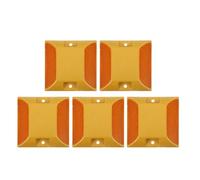 CHILDWEET Lot de 5 Balises Réfléchissantes en Plastique Jaune Marqueurs Routiers Surélevés pour Allées et Routes Réflecteurs Directionnels Robustes pour Sécurité Nocturne et Signalisation