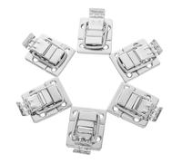 CHILDWEET Lot de 6 Loquets à Moraillon Rétro en Fer Argenté, Serrure Sécurisée et Installation Facile pour Boîtes en Bois et Décoration Maison Vintage