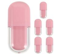 CHILDWEET Lot de 6 Tubes à Lèvres Vides en Plastique Rose 3ml, Forme Ovale Ergonomique, Rechargeables avec Baguette, pour Rangement DIY Cosmétique