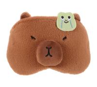 CHILDWEET Masque de Sommeil en Peluche Yeux Masque Oculaire Rafraîchissant et Réutilisable Motifs Dessin Animé Capybara et Grenouille Confortable et Bloquant la Lumière Voyage et