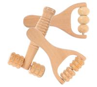 CHILDWEET Masseur en Bois 3pcs Rouleau de Massage pour Pieds et Corps Design Manuel Lisse et Arrondi pour Maison et Voyage