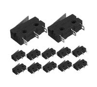 CHILDWEET Micro-interrupteur Électrique Momentané 5a 125/250vac, 3 Broches, Levier Droit, Noir, Lot De 12 Pièces, Pour Équipements Électroménagers Et Électroniques