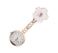 CHILDWEET Montre Infirmiere pour Blouse en Alliage de Zinc Miroir en Verre Minéral Renforcé, Design Clip Fleur Élégant pour Infirmières et Aides-soignantes