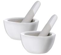CHILDWEET Mortier et Pilon en Céramique Blanche Kit de 2 Pièces pour Broyage Fin des Aliments Finition Soignée Accessoire Cuisine