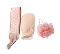 CHILDWEET Moufles Exfoliant pour Corps et Dos en Tissu Nuage, Ensemble 1 Set pour Massage et Exfoliation, Accessoire de Bain pour Bras et Dos Couleur Rose