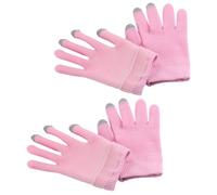 CHILDWEET Moufles Hydratants en Gel Couleur Rose pour Écran Tactile, 2 Paires en Coton et Tissu Élastique, pour Soins de Nuit et Usage Quotidien