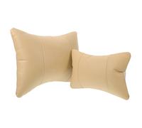 CHILDWEET Oreiller Cervical De Voiture Ergonomique 2 Pièces Beige Crème pour Tête Et Dos, Appui-tête Et Coussin Lombaire Respirants 4 Saisons, Soutien Nuque pour Conduite Et Voyage