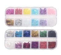CHILDWEET Paillettes pour Ongles Croix Étoiles Brillantes Pvc 2 Sets Haute Brillance pour Nail Art Élégant Fête D'anniversaire ou Événement Spécial