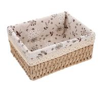 CHILDWEET Panier de Rangement Tressé avec Doublure Tissu Grand Panier de Stockage pour Jeux et Maison Corbeille Décorative Polyvalente Naturelle