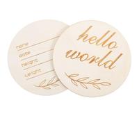 CHILDWEET Panneaux en Bois Minimalistes Marron 2pcs Nom et Date pour Capture Photos et Décoration Naissance pour Annonce de Naissance Bébé