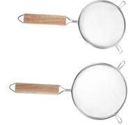 CHILDWEET Passoire de Cuisson en Acier Inoxydable 2 Pièces Poignée, Tamis à Mailles Fines, Facile à Utiliser Ranger pour Filtrer Jus et Lait de Soja
