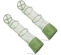CHILDWEET Piège à Poissons 2 Pièces Portable en Nylon et Tissu Vert, Filet de Piégeage Pliable Multifonction pour Pêche et Capture D'écrevisses