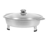 CHILDWEET Plat de Service Bol Inox Léger et Résistant en Acier Inoxydable avec Couvercle pour Buffet Professionnel en Restaurant ou Décoration Maison