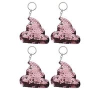 CHILDWEET Porte-clés Caca à Paillettes Rose, Lot de 4, Pendentif